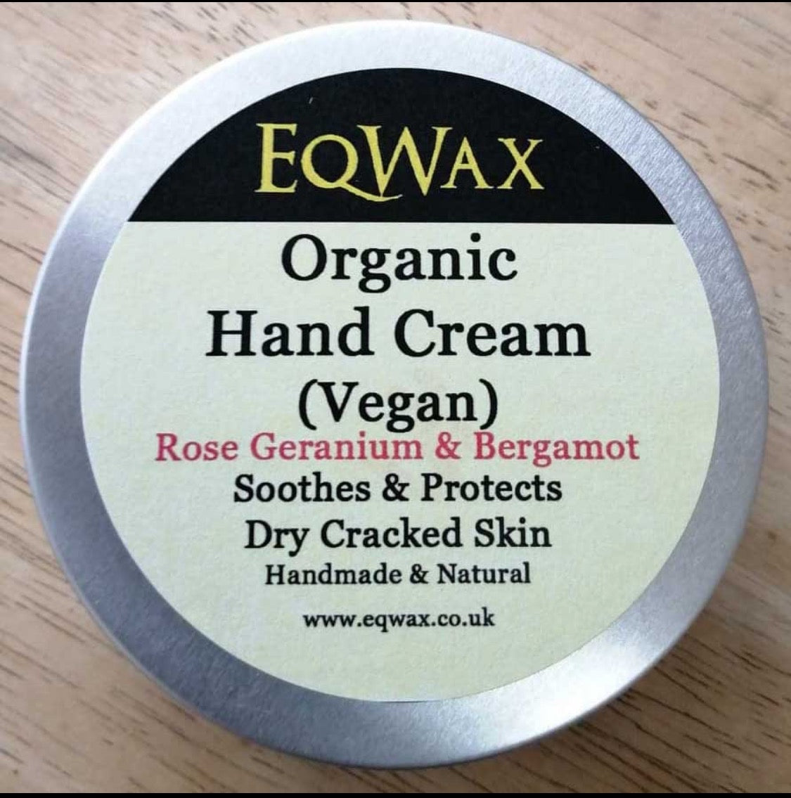 Organic Vegan Hand Cream – Rose Geranium & Bergamot